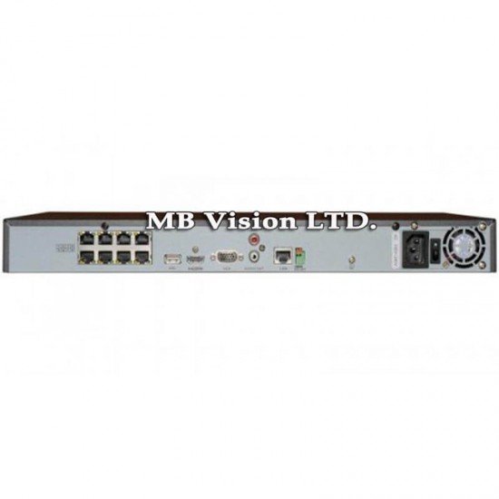8 канален мрежови рекордер Hikvision с 8 PoE LAN входове DS-7608NI-E2/8P/A