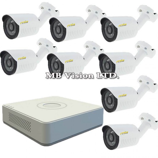 HD комплект за видеонаблюдение с 8 камери и рекордер