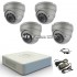 Комплект с 4бр HD куполни камери, варифокален обектив, нощен режим до 40м и DVR