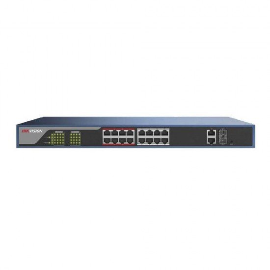 PoE суич Hikvision DS-3E1318P-E, 18 порта, управляем