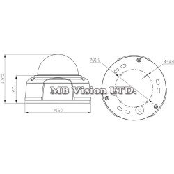 Варифокална 2.7-12мм камера Dahua, HDIS сензор, 720 TVLine, интелигентен IR 30m CA-DBW-181R-VF Варифокална 2.7-12мм камера Dahua, HDIS сензор, 720 TVLine, интелигентен IR 30m CA-DBW-181R-VF