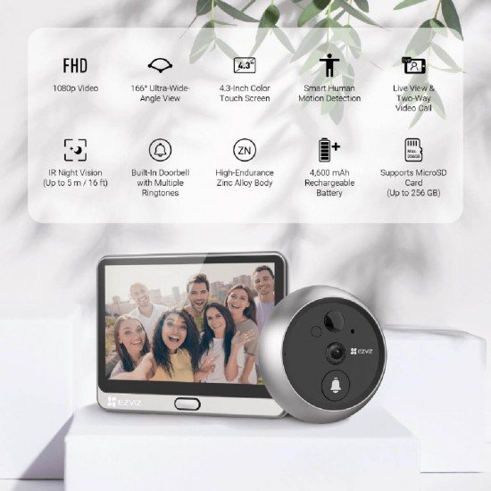 Ezviz CS-DP2 Wi-Fi видео домофон с аудио Ezviz CS-DP2 Wi-Fi видео домофон с аудио