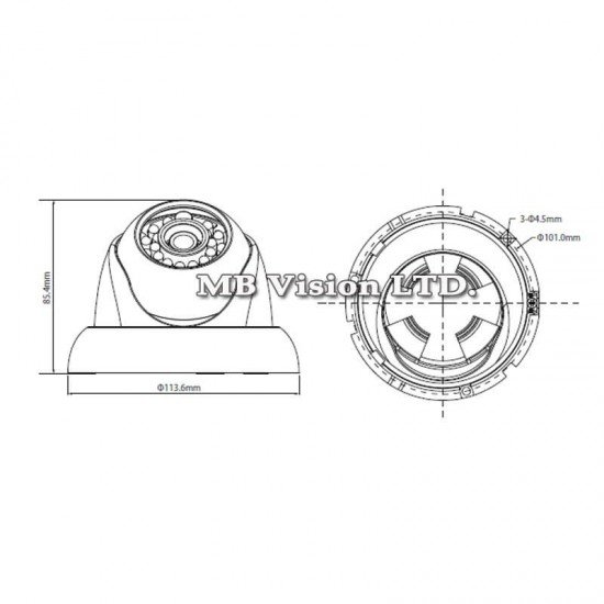 2MP HDCVI камера Dahua HAC-HDW1220M-0280, IR 30м