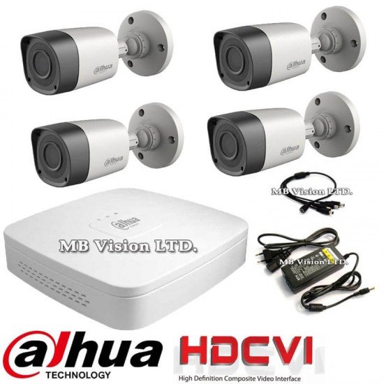 HDCVI система за видеонаблюдение с 4 HD камери, DVR рекордер и захранващ адаптер HDCVI система за видеонаблюдение с 4 HD камери, DVR рекордер и захранващ адаптер