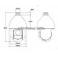 PTZ 1.3 MP IP куполна камера Dahua, 20х оптично, 16x цифрово увеличение, 100m IR - SD59120Т-HN